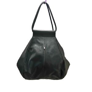 COS black Leather Handbag Folded Leather Tote Bag